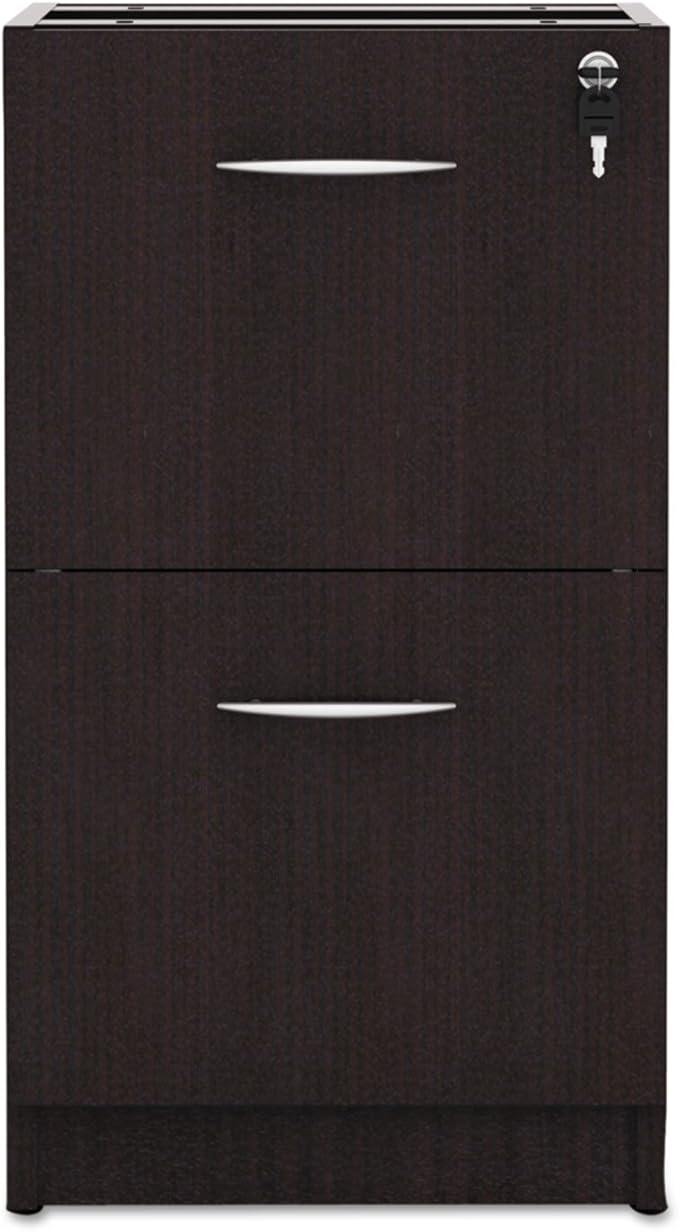 Alera Alera Valencia Series Full Pedestal File, Left Or Right, 2 Legal/Letter-Size File Drawers, Espresso, 15.63" X 20.5" X 28.5"