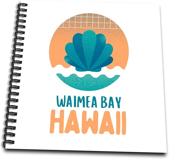 Drawing Book 8 x 8 inch - Waimea Bay Hawaii Travel Prints Remembrance Gift 3dRose - Rosette - Hawaii Beach