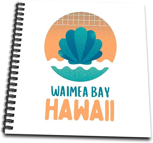 Drawing Book 8 x 8 inch - Waimea Bay Hawaii Travel Prints Remembrance Gift 3dRose - Rosette - Hawaii Beach