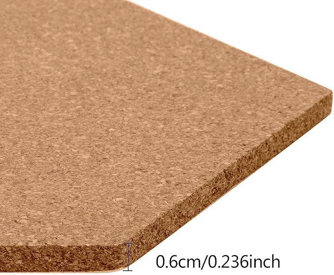 HBlife 10 Pack Self-Adhesive Cork Board Tiles Mini Wall Bulletin Board with 50 Multi-Color Push Pins