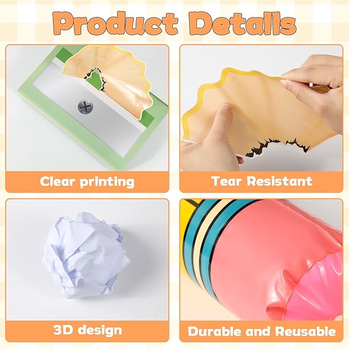 3D Back to School Bulletin Board Set with Pencil Balloon Inspirational Educational Classroom Decor Mistakes are Proof You are Trying Bulletin Board for Teacher Supplies Composition Notebook