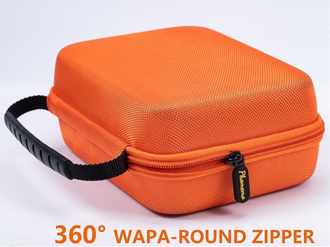 Phomemo Case 2025 Upgrade Version M110 M100 M150 M200 M221 Label Printer,M220 Thermal Label Maker, M04S Sticker Photo Printer Storage Holder Tape Paper Roll&USB Cable(Box Only)-Orange