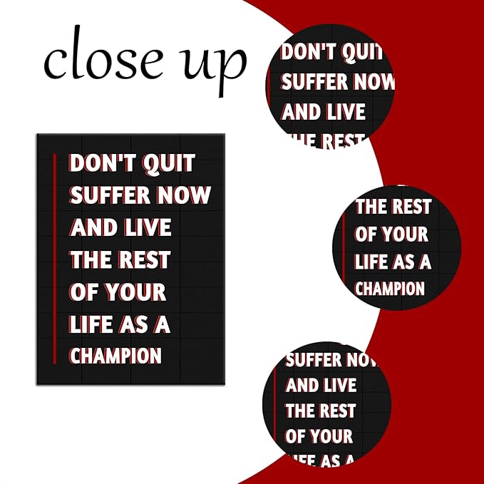 Motivational Canvas Wall Art Home Decor Inspirational Champion Entrepreneur Quotes Poster Positive Picture Print Artwork for Bedroom Workplace Wall Decoration Stretched and Framed [18''Hx24''W]