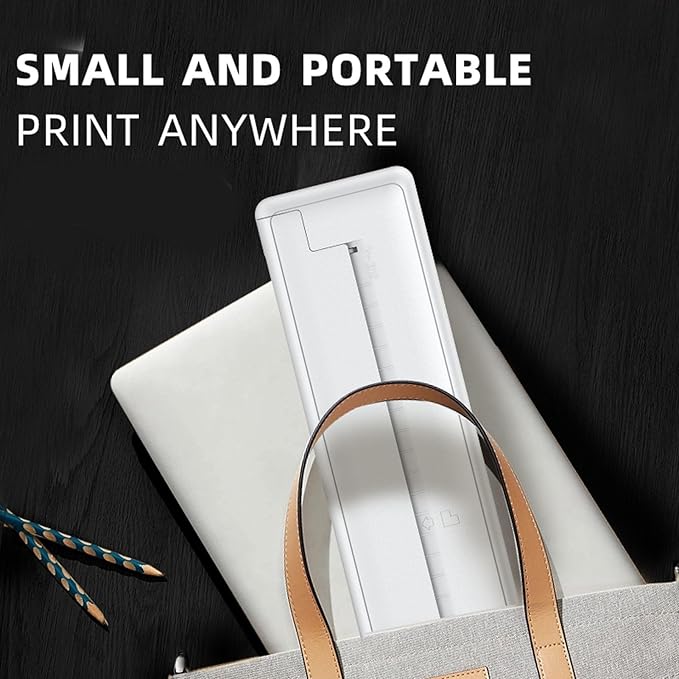 Health Gear Portable Thermal Printer Mini A4 Thermal Printer, 200dpi Bluetooth Thermal Printer Rechargeable Inkless Thermal Printer for School Office, Mobile Printer for