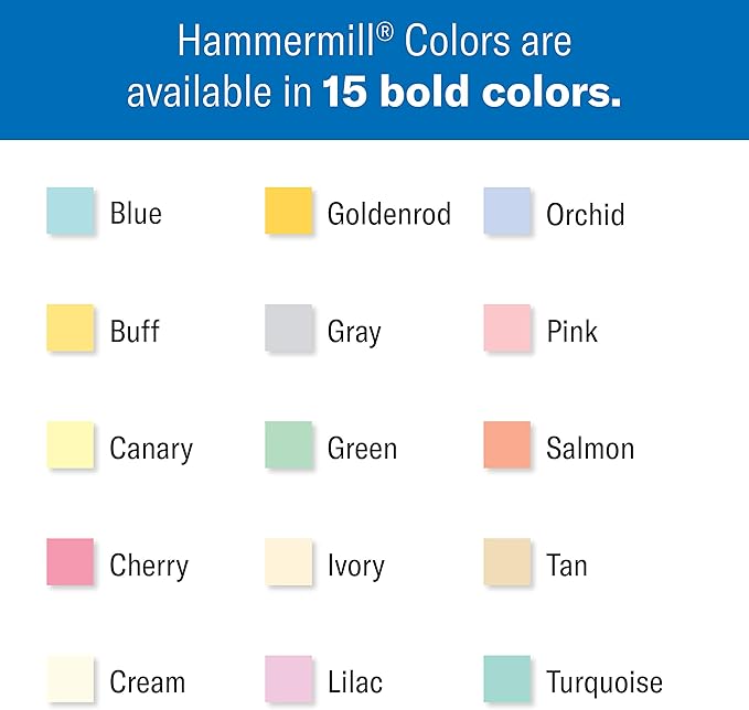 Hammermill Colored Paper, 20 lb Cherry Printer Paper, 8.5 x 11-1 Ream (500 Sheets) - Made in the USA, Pastel Paper, 102210R