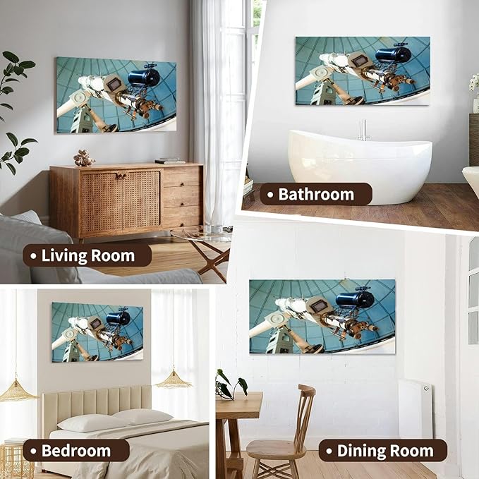 Canvas Wall Art for Living Room Bedroom Telescope observatory Big Large Wall Art Decor Framed Painting Wall Pictures Prints Artwork Office