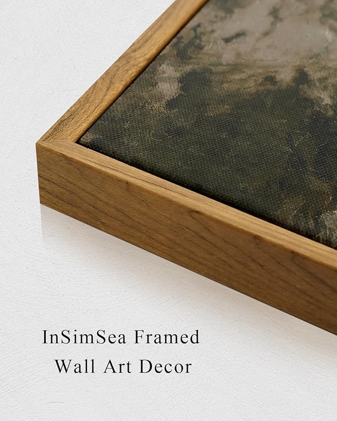 InSimSea Framed Canvas Prints Art Vintage Decor, Countryside Lakeside Landscape Paintings, Large Prints, Vintage Retro Wall Decorations for Bathroom Bedroom Living Room, 16"x24"