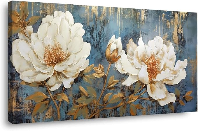 VOCBAN Office Pictures Wall Decor White Canvas Wall Art Painting Farmhouse Wall Decor Print Wall Art Country Pictures Painting for Living Room Bedroom Decor-60x120cm(24x45in) Framed
