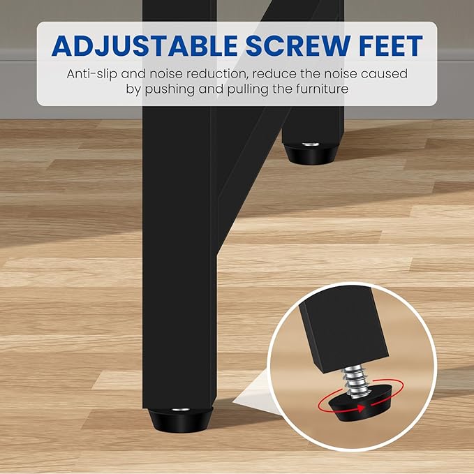 32 Inch Computer Desk Set of 2, Office Desk with Metal Frame, Home Office Desk, Modern Simple Style for Small Space Home Office, Living Room, Bedroom, Brown