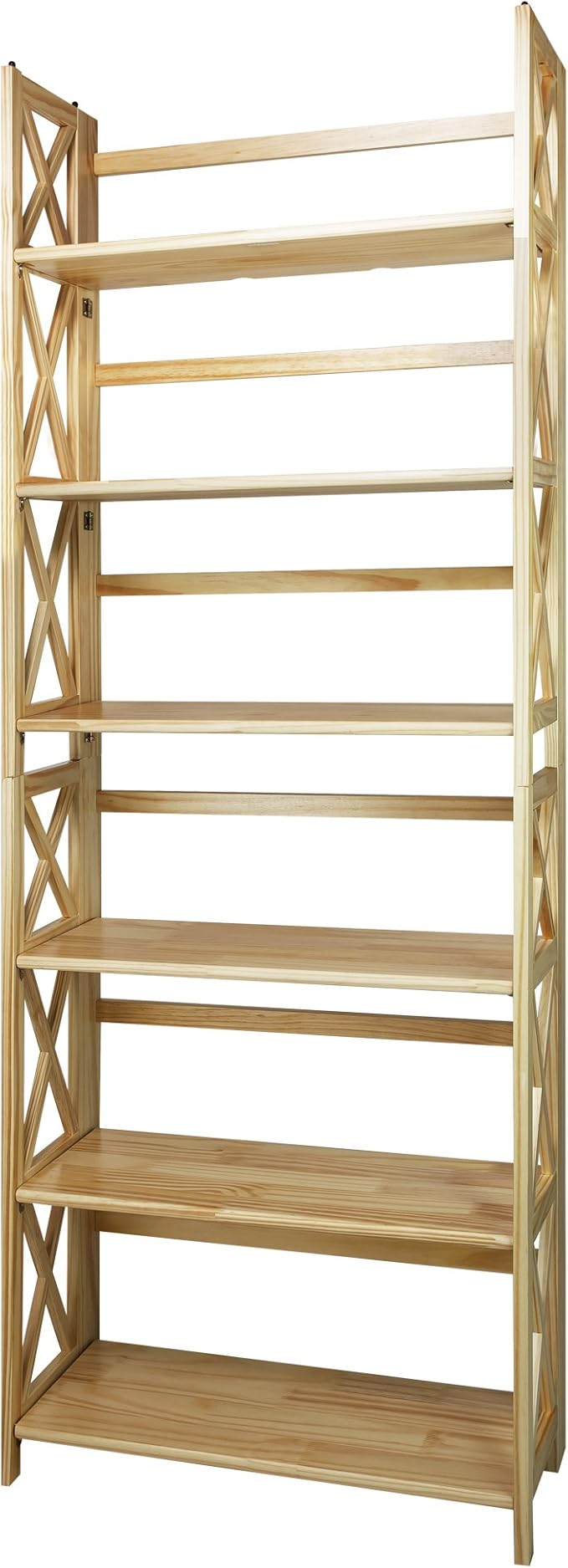 Casual Home Montego 3-Shelf Folding Bookcase, Natural , 27.5" Wide