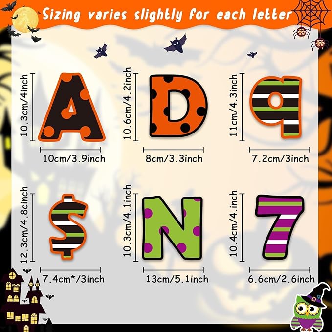 260 PCS Bulletin Board Letters for Classroom 4” Letters Combo Pack Set Thanksgiving Halloween Classroom Decorations Alphabet Numbers Symbols Letters for Bulletin Board Cutouts Card for Classroom Decor