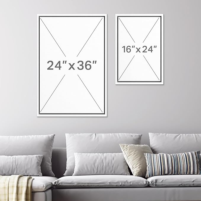 SIGNWIN Framed Canvas Print Wall Art Set Sophisticated Abstract Network Beige Interlaced Lines on White Illustrations Modern Art Minimal Relax/Calm for Living Room, Bedroom, Office - 16"x24"x2 White
