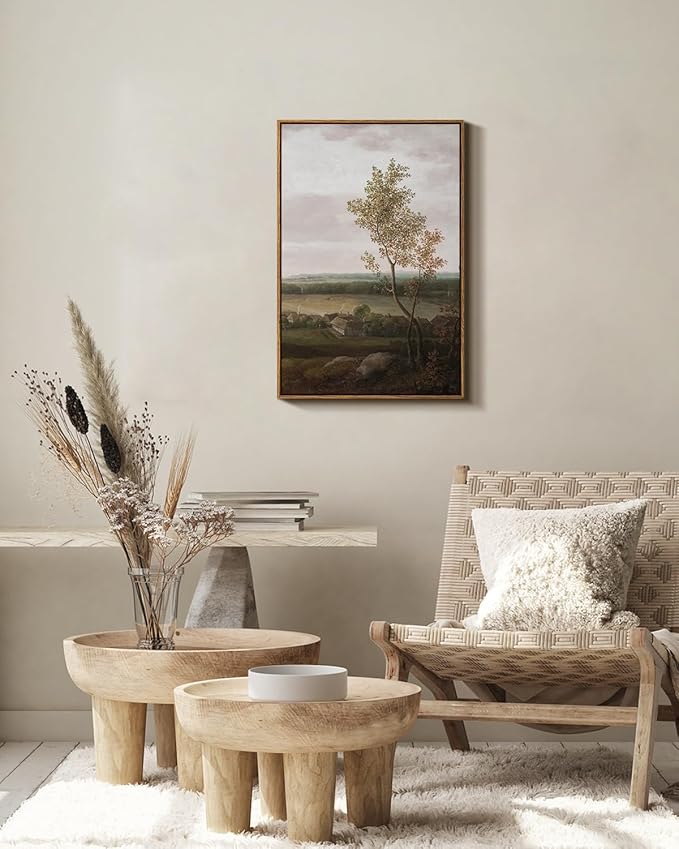 InSimSea Framed Canvas Prints Art Vintage Decor, Rural Scenery Landscape Paintings, Large Prints, Countryside Farmhouse Hanging Wall Decorations for Living Room Dining Room Bedroom, 20"x30"