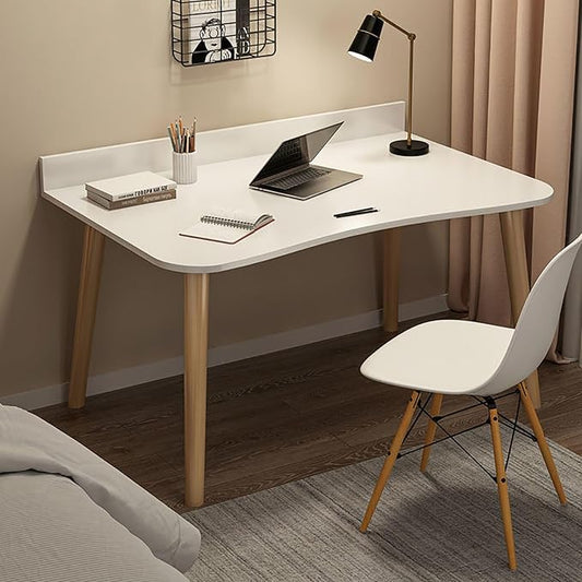 BK&MF Modern Wooden Simple Computer Desk with Drawer,Portable Writing Gaming Desk Stable Study Table Multi-Functional for Small Spaces Home Office,B,80x40x73cm(31x16x29inch)