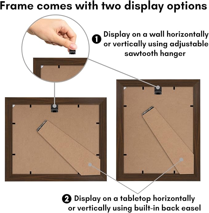 Americanflat 4x6 Double Picture Frame with Shatter-Resistant Glass - Fits Two 4x6 Photos or use as One 8x10 Picture Frame - Signature Collection - Collage Frames for Tabletop and Wall - Walnut