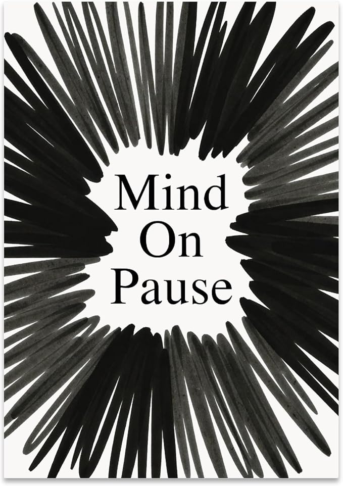 Contemporary Office Poster Print - Mind On Pause Abstract Scribble Wall Art - 13x19 - Minimalist Style
