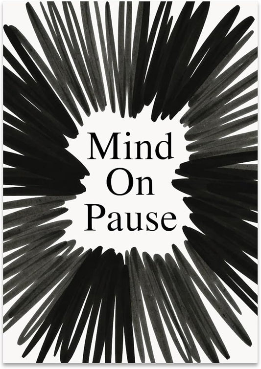 Contemporary Office Poster Print - Mind On Pause Abstract Scribble Wall Art - 13x19 - Minimalist Style