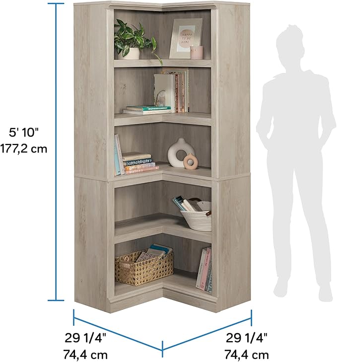 Sauder Miscellaneous Storage Bookcase, in a Chalked Chestnut Finish