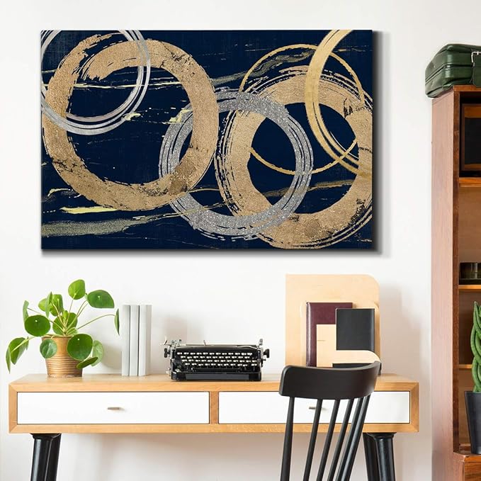 Landscape Wall Art Premium Gallery Wrapped Canvas Abstract Ocean Forest Modern Artwork Decoration for Living Room Kitchen Bathroom Office, Ready to Hang