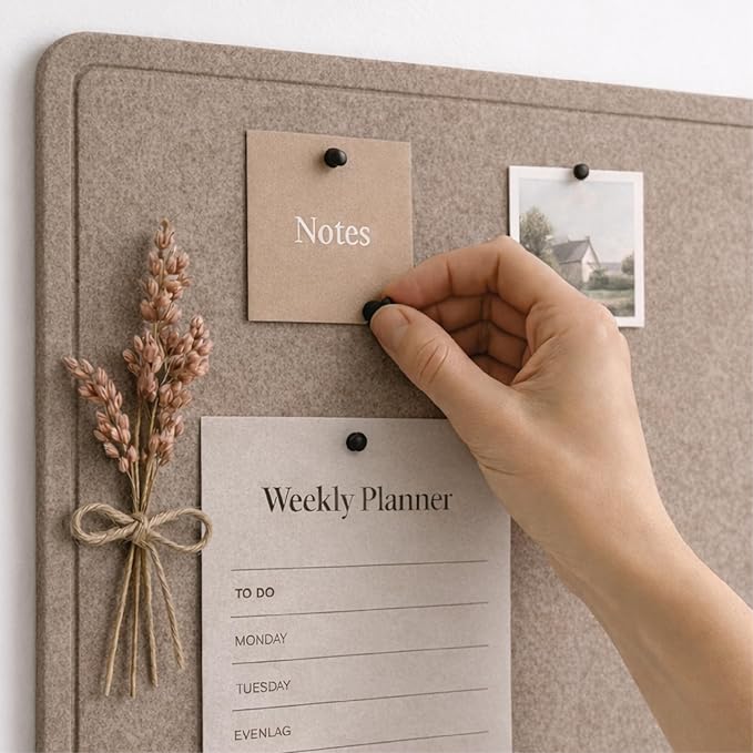 Orelle Felt Wall Bulletin Board (Mocha, 35 x 23)