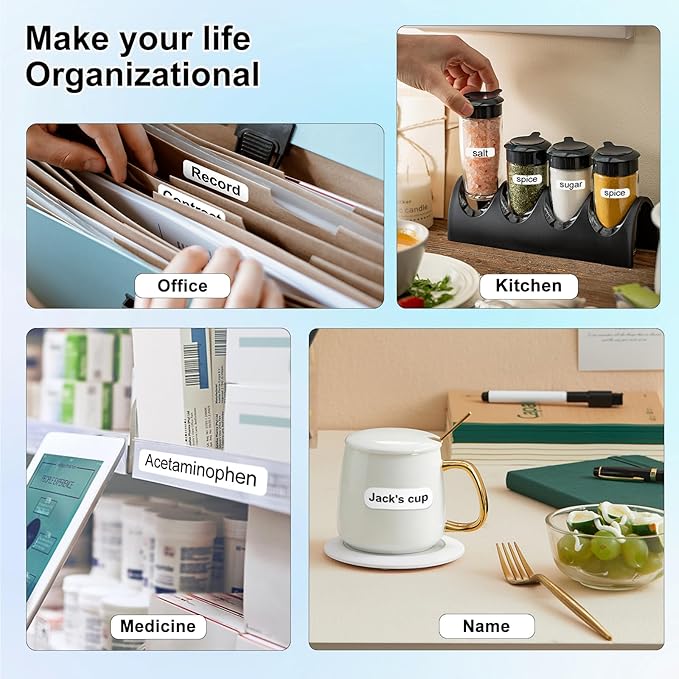 Bear Label Maker Machine with Tape, Cute Portable Bluetooth Mini Label Printer, Smart Phone Handheld Thermal Sticker Small Labeler Inkless for Home Office, 3 Rolls