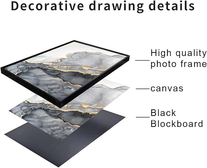 Painted Oversize Wall Large Painting Artwork for Office Wall Decor Canvas Framed Design Abstract Paintings Art Decorative 30x50cm/(12x20inch) with-Black-Frame