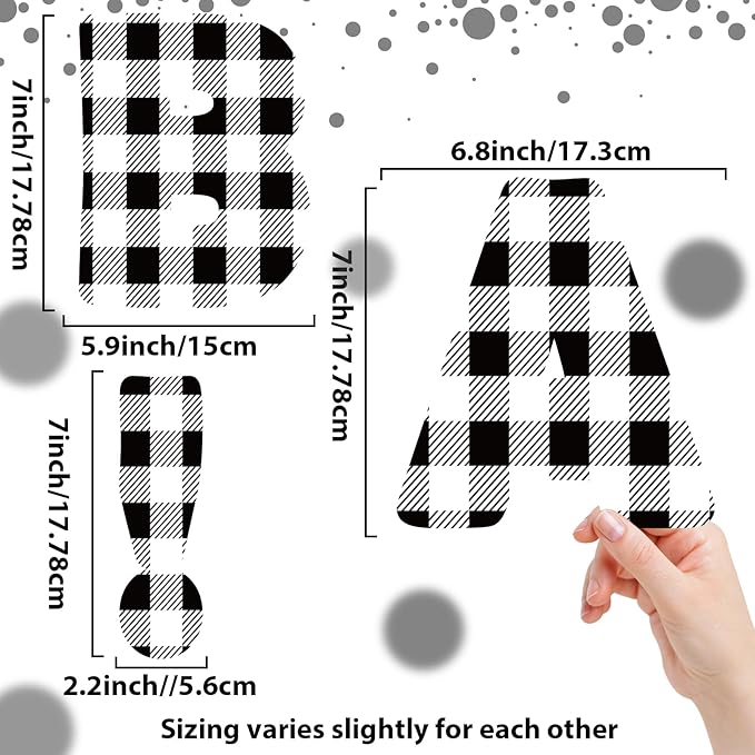 150 PCS Large 7" Bulletin Board Letters Set, Black White Checkered Classroom Alphabet Cutouts Letter for Bulletin Board Display Home School Class, A Great Helper to Inspire Students' Learning Interest