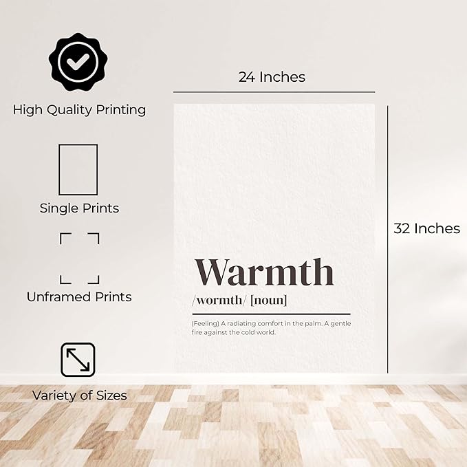ALPINE INK CO. Warmth Canvas Poster - Radiating Comfort for Cold Days Wall Art - Motivational Decor for Bedroom, Living Room or Office - Gentle Fire for Cozy Spaces - 24x32 Unframed Canvas Print