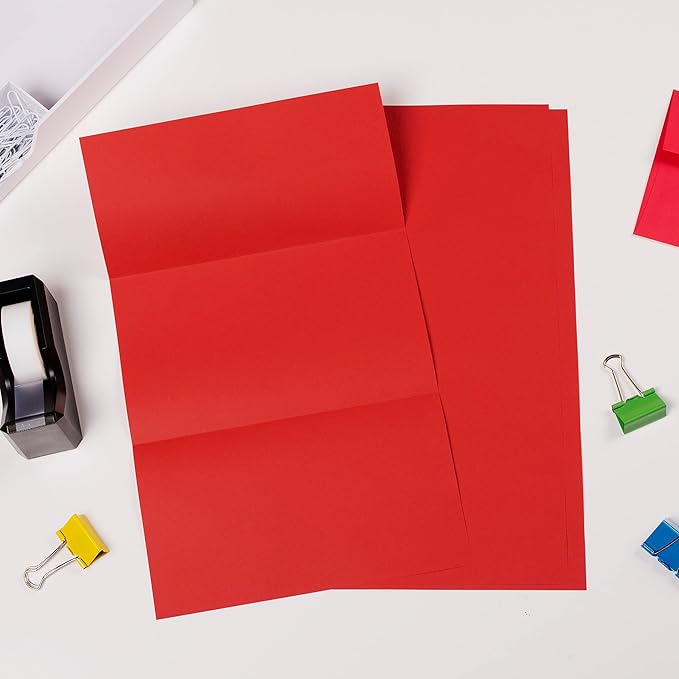 JAM PAPER Legal Colored 24lb Paper - 90 gsm - 8.5 x 14 - Red Recycled - 100 Sheets/Pack