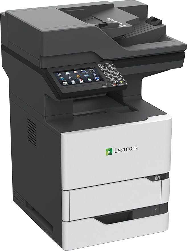 Lexmark MX721ade Monochrome Laser Printer, Integrated Duplex, 7-inch Color Touch Screen, Energy Star, Recommended Monthly Page Volume: 5000-75000 Pages, Print Speed: Up to 65 ppm.(25B0000)
