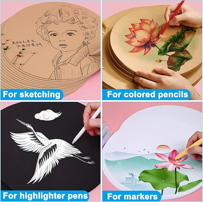 PATIKIL 6.7-inch Round Cardboard Paper, 20 Pcs 200GSM Blank Disc Circles Slices Cutouts Paper for Party Decorations DIY Craft Arts Drawing Painting Writing, Light Yellow