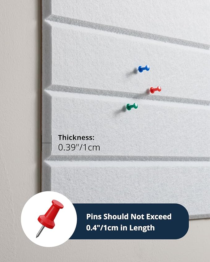 Large Cork Board, 12 Pack 12"X12"X0.4" Felt Bulletin Board Tiles with Self Adhesive for Wall Home Office Decor, Pin Cork Boards-White