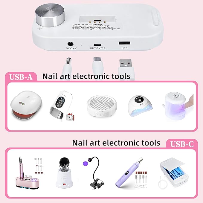 BZJ 34-Inch Nail Light for Desk Foldable Half Moon Nail Art Table Lamp with Stepless Dimming Brightness and Color Temperature for Manicurists Beauty Eyelash Extensions Tattoo Crafts