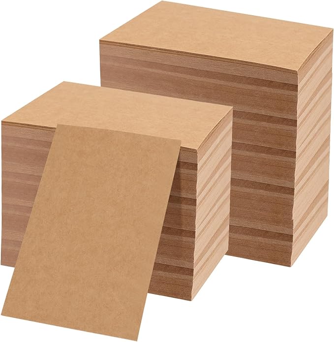 300 Sheets 4 x 6 Inch Brown Craft Cardstock, 250gsm Blank Index Cards Kraft Cardstock for Invitations, Menus, Crafts, DIY Cards, Gift Tags