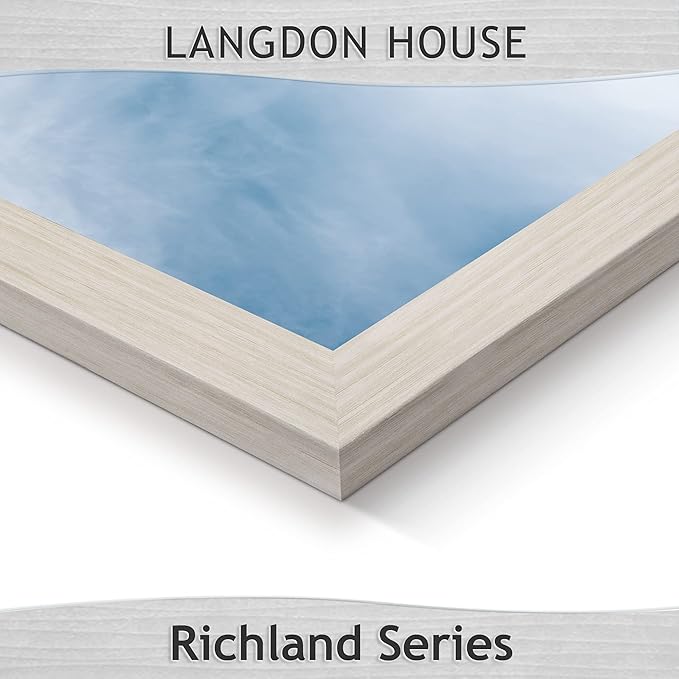 Langdon House 5x7 Picture Frames (Almond White, 6 Pack) Woodgrain Style, Wall Mount or Table Top, Richland Collection