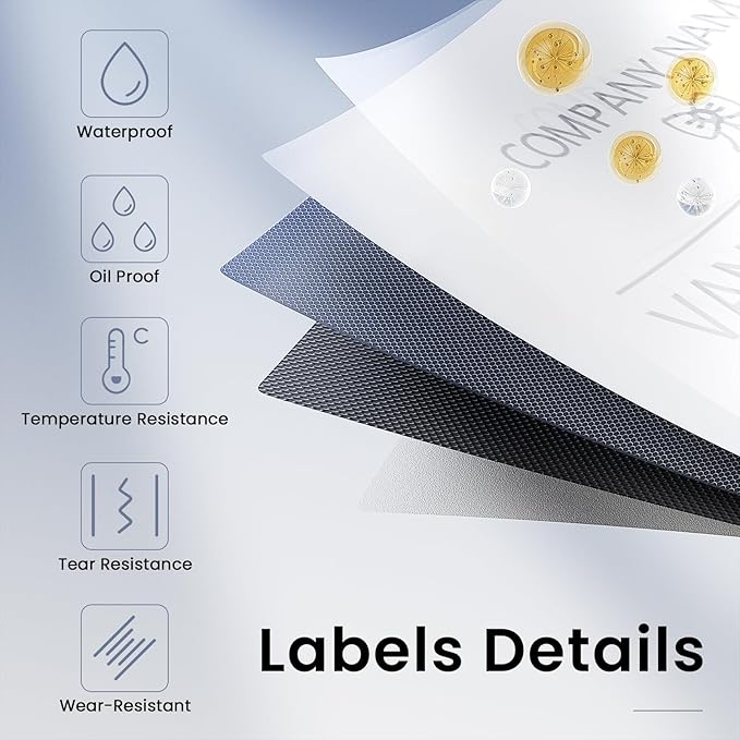 CLABEL Label Maker Machine with Tape 221B Inkless Label Printer Include 6 Rolls 1.96 * 1.57mm Labels Paper Handheld Barcode Printer for Retail School Office Organization Label Makers with APP Gray