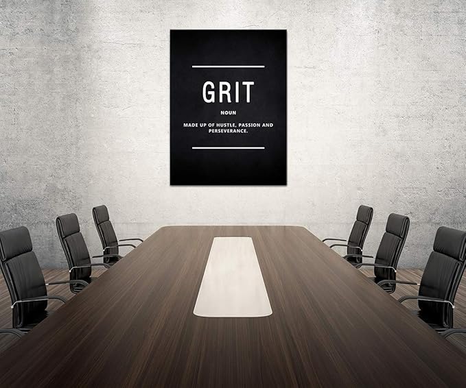 Yatsen Bridge Motivational Wall Art Pictures Inspirational Posters Prints on Canvas Grit Noun Inspiring Entrepreneur Quotes Office Painting Artwork Home Office Decor for Teens Framed (28”Wx44”H)