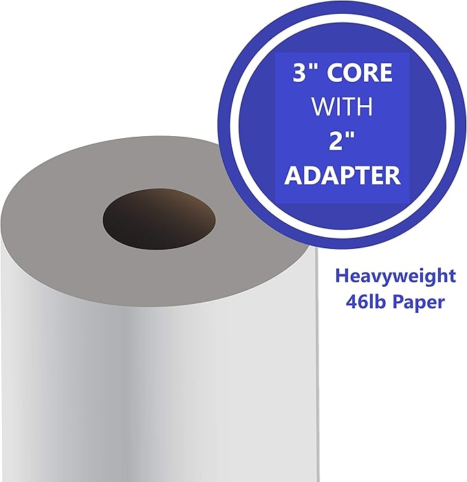 Alliance Wide Format Paper 36" x 75' Max Plus Coated Bond Inkjet 46lb, 3"core with a 2” adapter. For Aqueous Latex Printers, 1 roll/carton