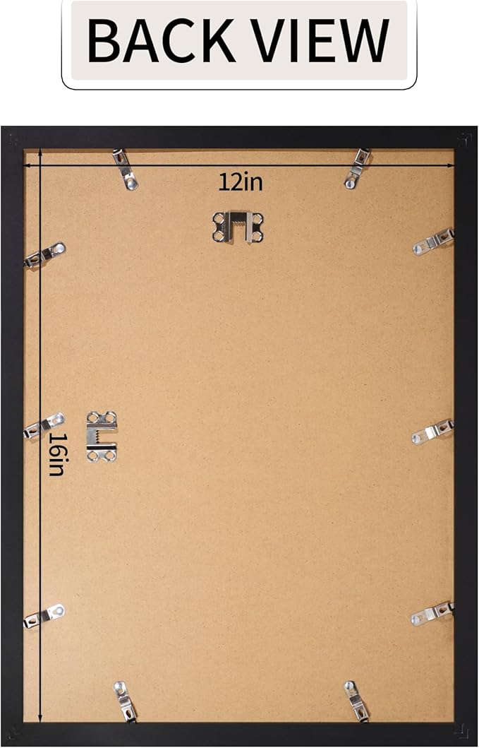 12x16 Picture Frame, 5x7 Collage Picture Frames, Display 4 5x7 Photos with Mat, or 12x16 Picture without Mat, Photo Collage Frame for Wall Decor - Horizontal or Vertical Wall Mounting