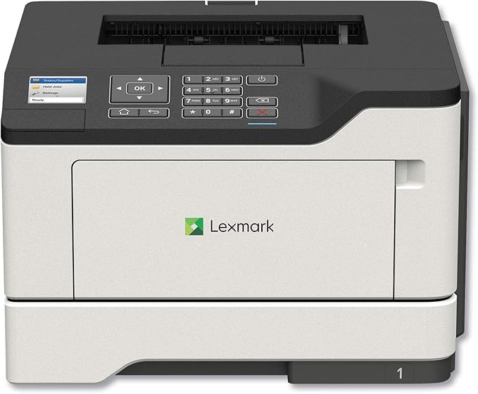 Lexmark MS521dn Monochrome Laser Printer for Office, Two-Sided Duplex Printing, Print Speed 46 ppm, 2.4 inch LCD Display, 1200 DPI, Black/Grey (36S0300)