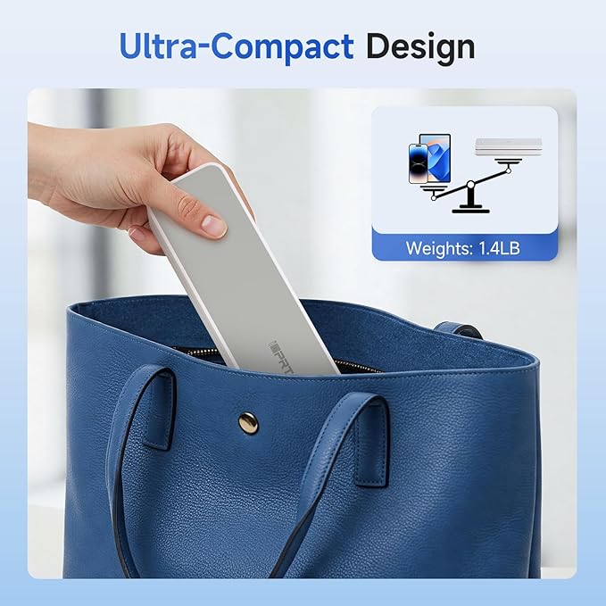 iDPRT Portable Printer Wireless for Travel, 300DPI Bluetooth Thermal Printer Support for 8.5"x11" US Letter, Inkless Compatible with iOS, Android, Laptop for Office, Car and Home, School (Renewed)