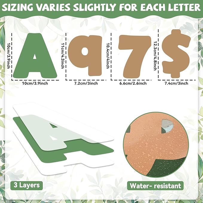 260 PCS Bulletin Board Letters for Classroom 4” Letter Combo Pack Set Sage Green Eucalyptus Classroom Decoration Alphabet Number Symbol Letter for Bulletin Board Cutout Card for Classroom Decor