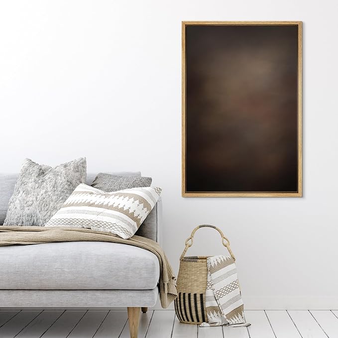 SIGNFORD Framed Canvas Print Wall Art Twilight Haze Abstract Minimalist Beige to Navy Ombre Illustrations Modern Art Decorative Relax/Zen Nordic for Living Room, Bedroom, Office - 16"x24" Natural