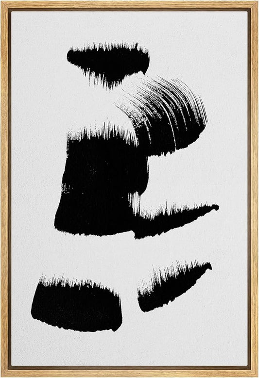 SIGNWIN Framed Canvas Wall Art Abstract Color Block Canvas Prints Home Artwork Decoration for Living Room,Bedroom - 24x36 inches