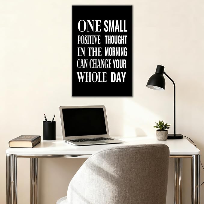Motivational Canvas Wall Art Poster Print Office Decor Motivational Positive Thing Quotes Picture Painting Inspiring Artwork for Modern Home Bedroom Classroom Gym Ready to Hang [12''Wx 18''H]