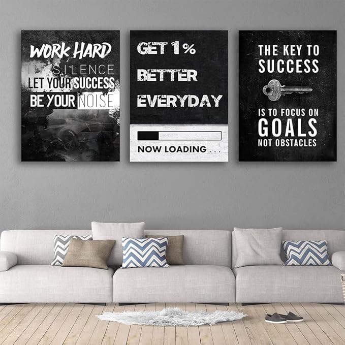Inspirational Quotes Canvas Art - Motivational Wall Decor - Office & Home - Framed