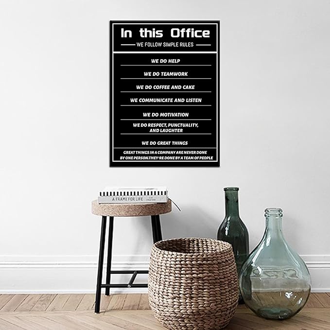 In This Office Inspirational Wall Art Inspirational Wall Art Entrepreneur Quotes Poster Print Positive Picture Artwork for Bedroom Office Gym Wall Decor Framed Ready to Hang [18''Wx24''H]