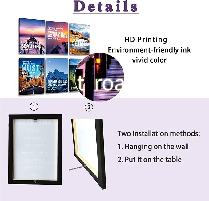 Motivational Landscape Canvas Art - Office & Home Decor, Suitable for Library, School, Gym, Living Room - Framed (29x38cm)