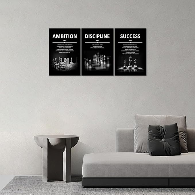 Success Wall Art Motivational Wall Decor Inspirational Quotes Pictures Posters Framed Canvas Wall Art Prints Goal Artwork Home Office Wall Decor Ready to Hang