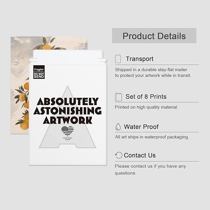 SIGNWIN Poster Wall Art Set of Black & White Duotone Geometric Dark Plants Nature Abstract for Living Room, Bedroom, Office - 11"x14"x 8